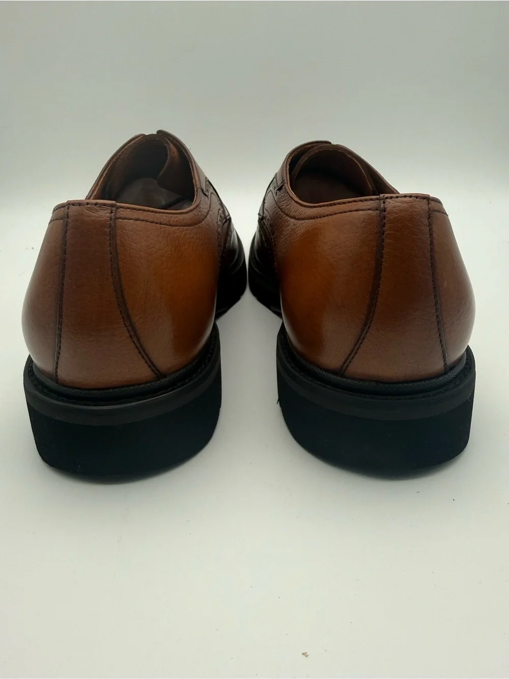 BRAND NEW Leizilei Brown Tan Leather Oxford Wingtip Derby Shoes MK78738B Sz 10.5